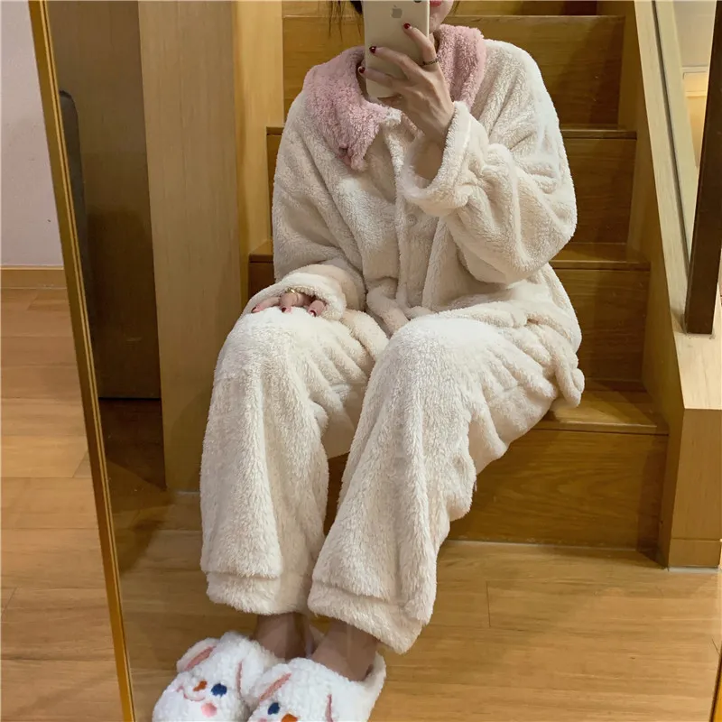 Sale Sweet Chic Sleepwear Lady Princess Loose Homewear Stylish Cute Girls All Match Women Pajamas Sets 210525