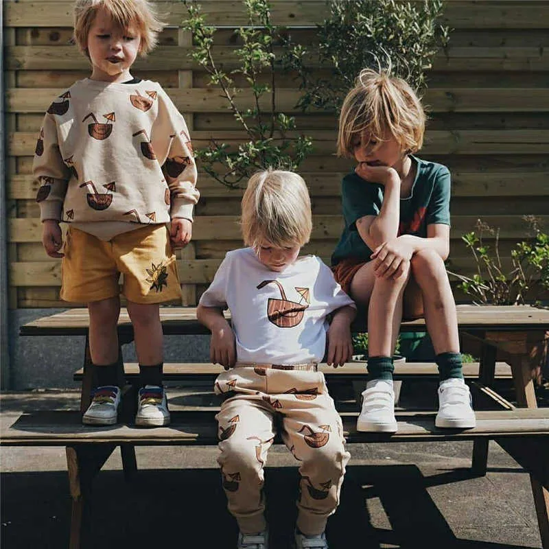 One Day Kids Summer Short Sleeve T Shirt Boy Girl Sun Pattern Top Fashion Brand Child Tshirts Toddler Stylish Tops For 210619