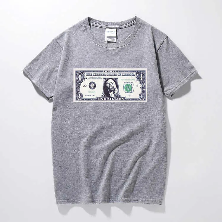 Novas marcas de moda, dólar humorístico e engraçado Imprimir homens O Pescoço T-shirts de algodão de manga curta, camisetas de alta qualidade. X0621.