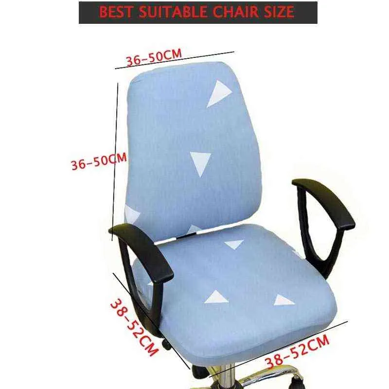 Meijuner Office Computer Chair Covers Spandex Split Seat Anti-dust Universal Solid Black Blue Armchair MJ0 211207
