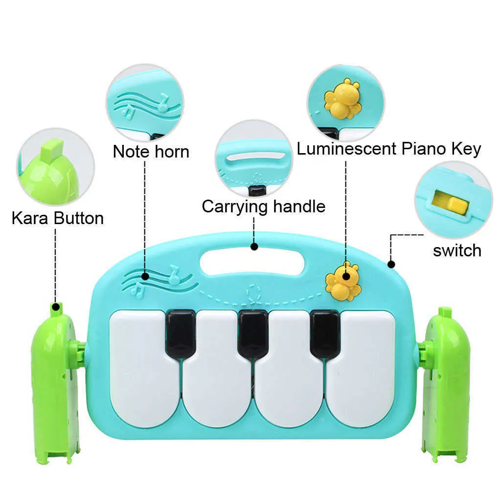 Ginástica Infantil Brinquedo Bebê Piano Música Cobertor Intelectual Desenvolvimento Música Crianças Ginásio Rastejando Atividade Tapete Brinquedos L4 210724