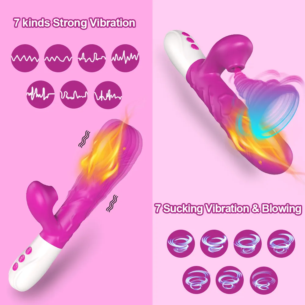 Bulado seksowne zabawki dla kobiet ssających pchanie wibratorów królików g-punkt glitoris stymulator podgrzewania dildo samice dorosłych18