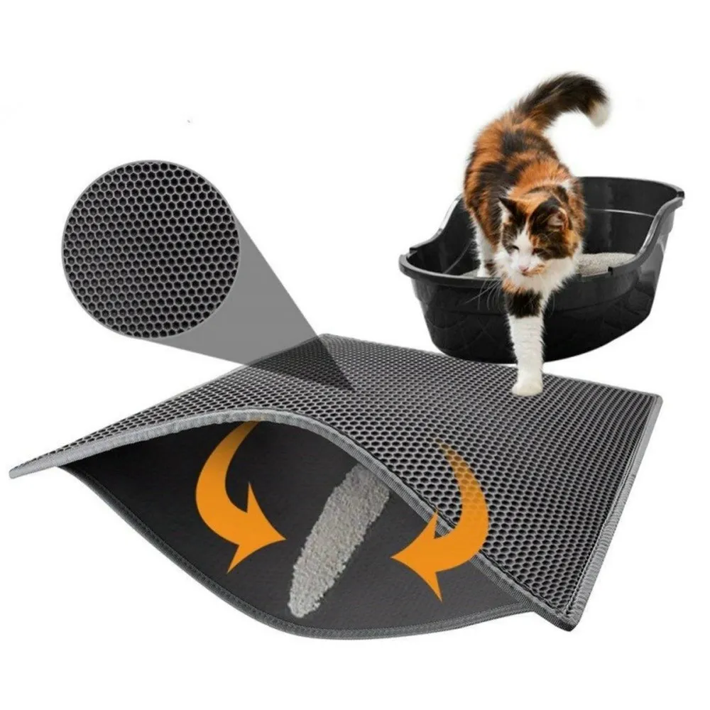 Tapis de litière pour chat imperméable EVA Double couche, boîte de piégeage, tapis de nettoyage, produits pour accessoires pour chats