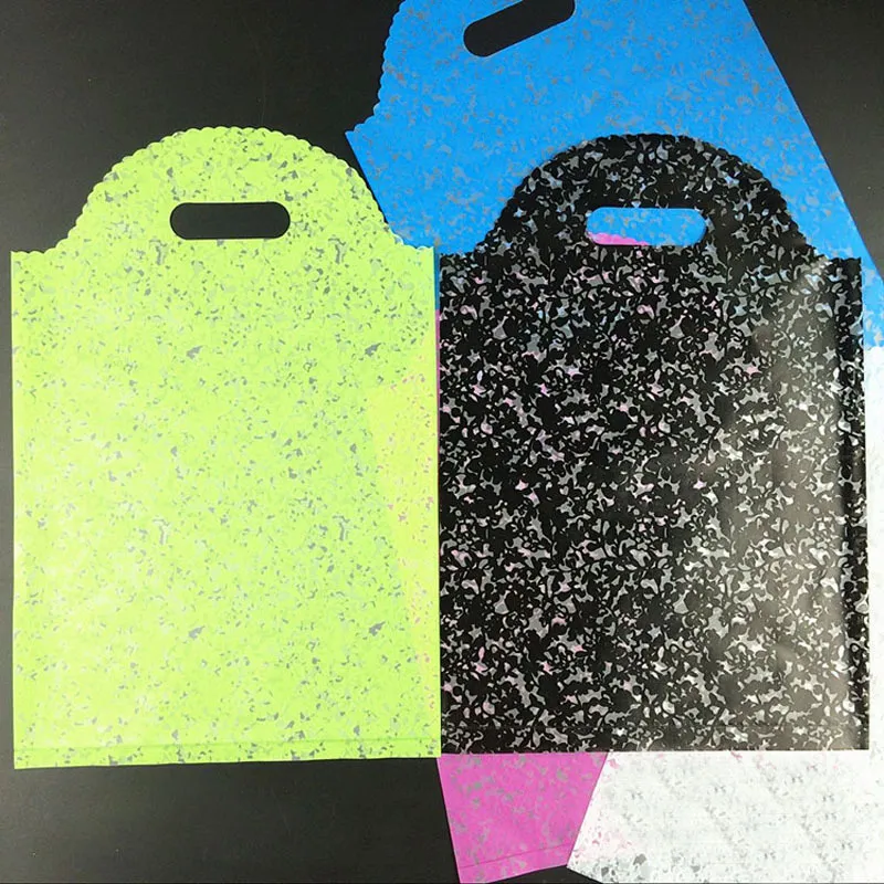 30x45cmのレースのプラスチック買い物袋のハンドルの布の布のギフト包装袋曇らされたパッケージのハンドルバッグ