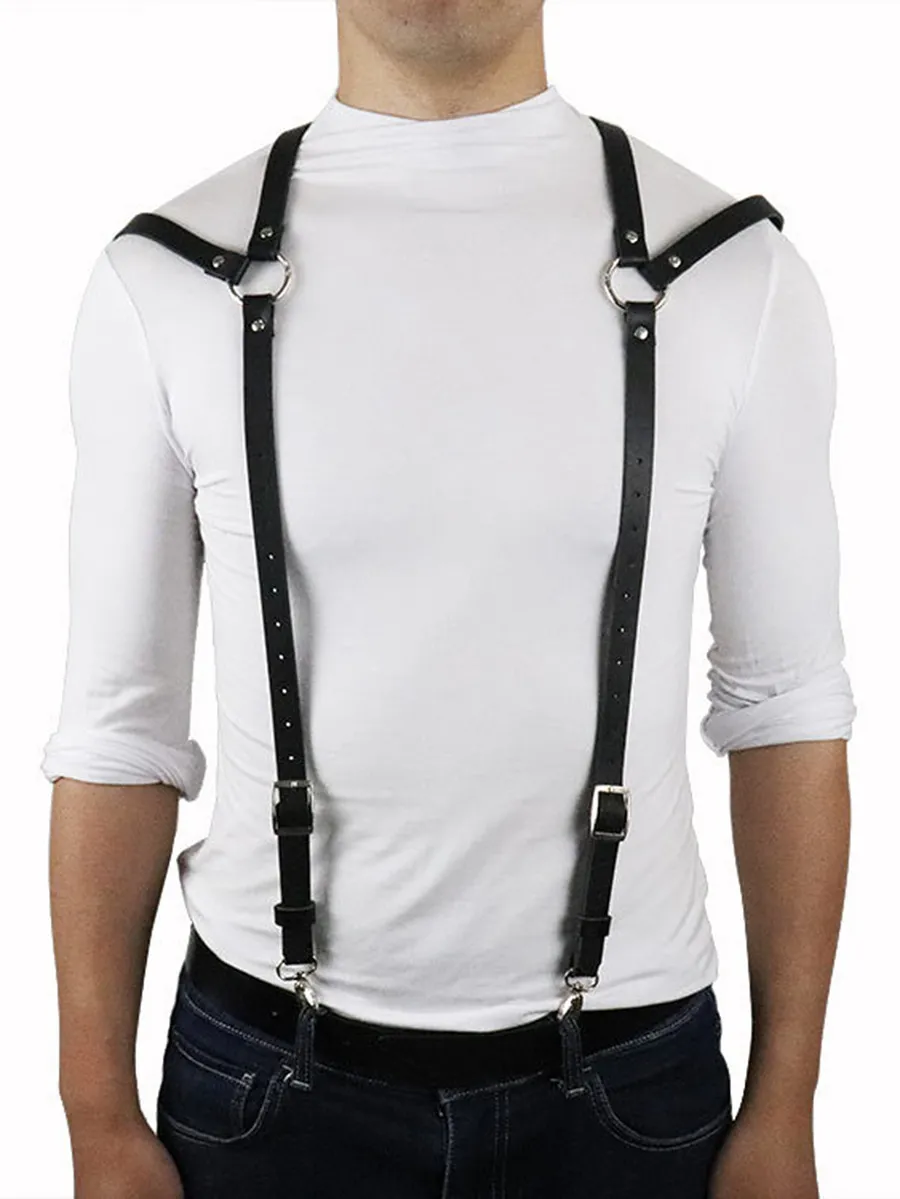 Lederen punk persoonlijkheid spier heren mode Suspender riem SP8G294P