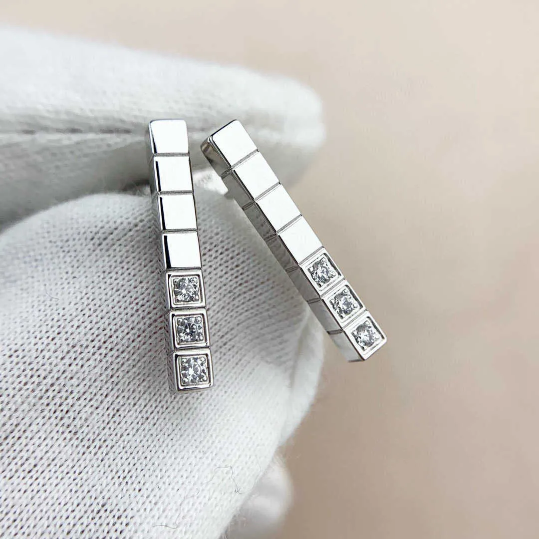 Pendientes de gota de cubo de hielo de Plata de Ley 925 de marca de lujo a la moda para mujer, joyería de alta calidad para fiestas diarias, bisutería