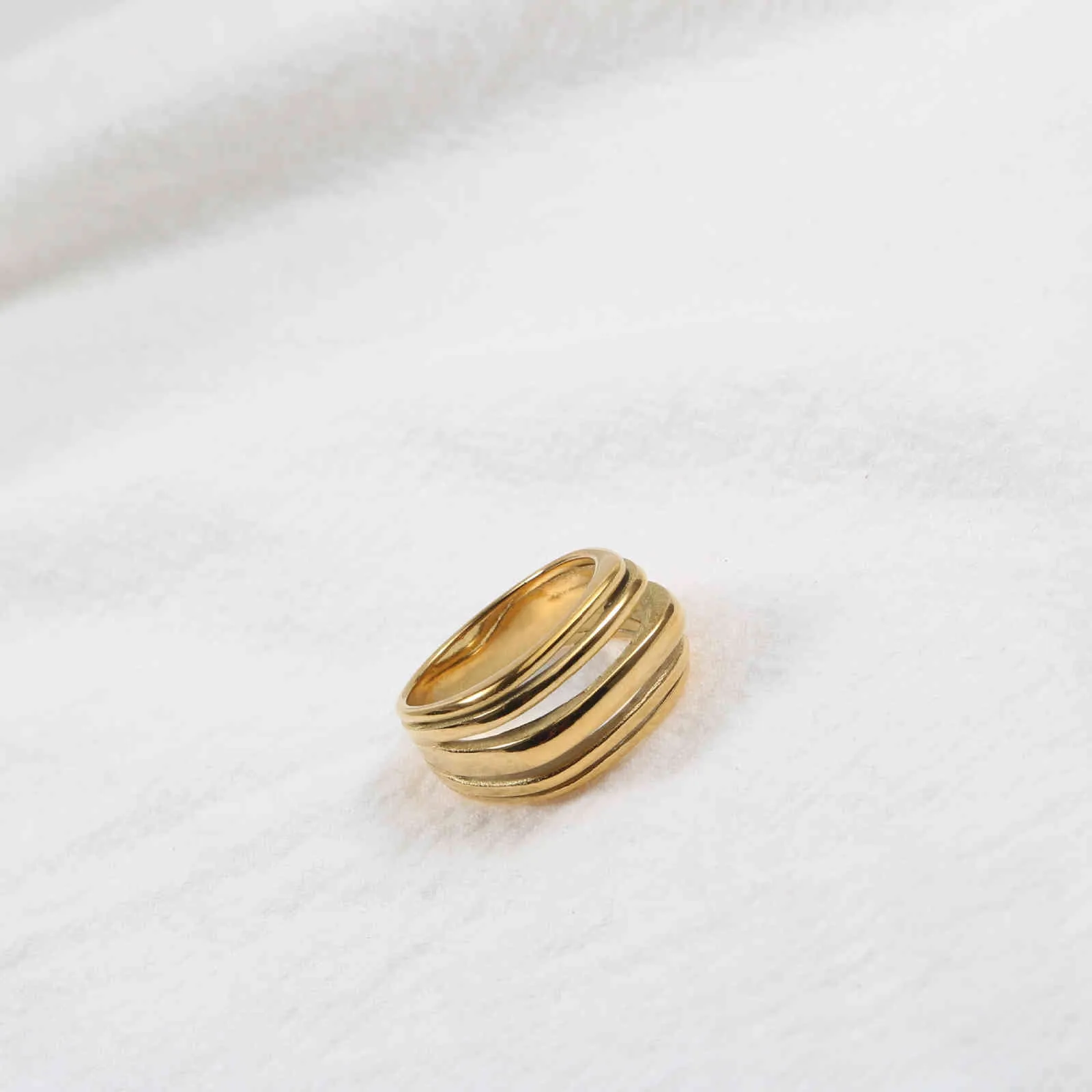 Acier inoxydable Unique multicouche anneau minimaliste cadeau pour les femmes or Design croix Punk 2021 tendances accessoires bijoux