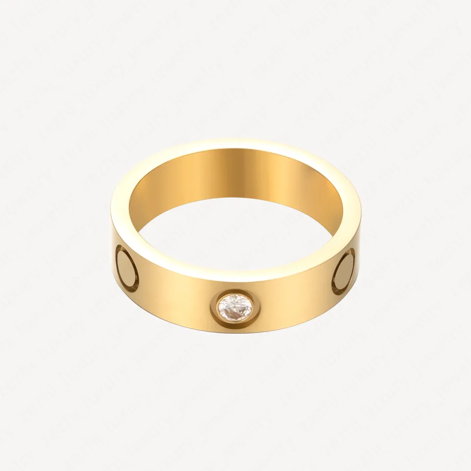Anel de parafuso de amor clássico anéis masculinos para mulheres aço inoxidável 18k banhado a ouro nunca desbota não alérgico 5 6mm promessa eterna accesso275a