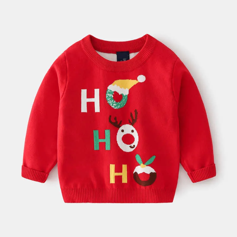 Maglione bambini Vestiti ragazze dei ragazzi di Natale 2021 Nuovo tessuto morbido l'autunno Abbigliamento bambini Pullover lavorato a maglia bambini Maglione bambini Y1024