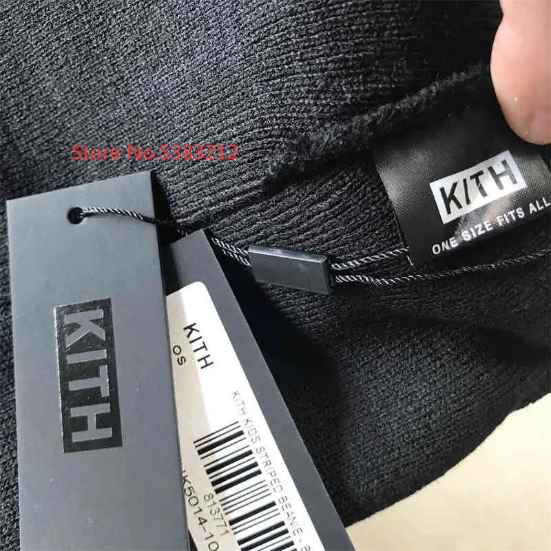 Kith Striped Beanie Winter Hats for women Men Brimless Ice Cap Hip Hop Ladies Winter Skullies Outdoorytiscategory280j
