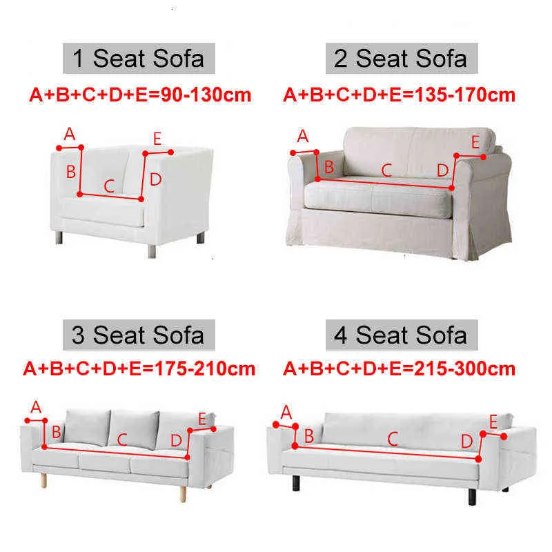 15 Kolory Tkaniny żakardowe Sofa Pokrywa do salonu Soft Couch Stretch Sliplovers Duży elastyczny ochraniacz 211116