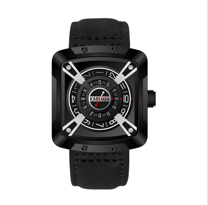 Kademan 612 Square Mens Watches Modna osobowość Sport Life Waterproof Stray z wygodnym paskiem świetne kreatywne prezenty216o