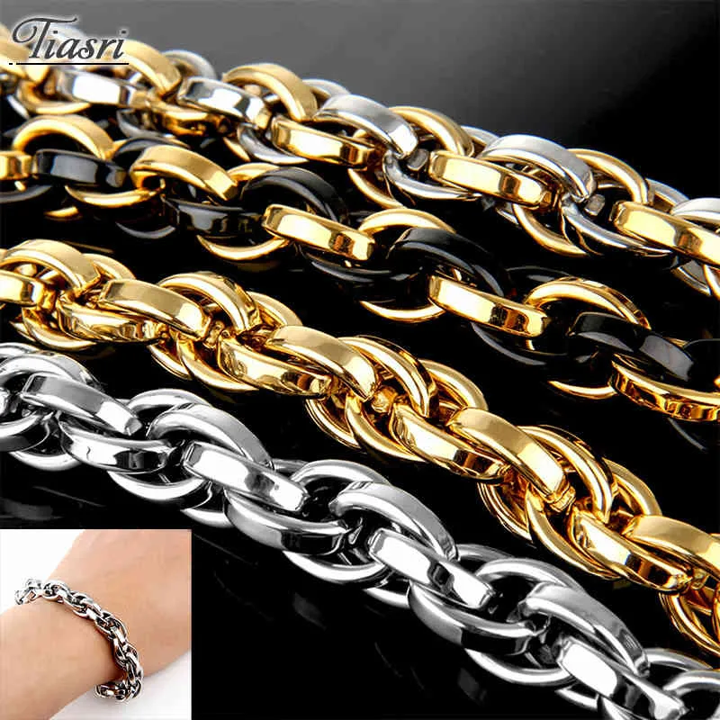 Tiasri 10mm maintenant mode hommes femmes Bracelet amis cadeau 316L haute qualité en acier inoxydable bijoux accessoires gothique entier