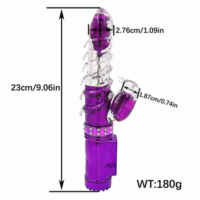 Nxy Vibrators Sex 360 graus Swing Dildo Brinquedos para Mulher Dual Clitóris Estimulador G Spot Rabbit Machine Shop 1220