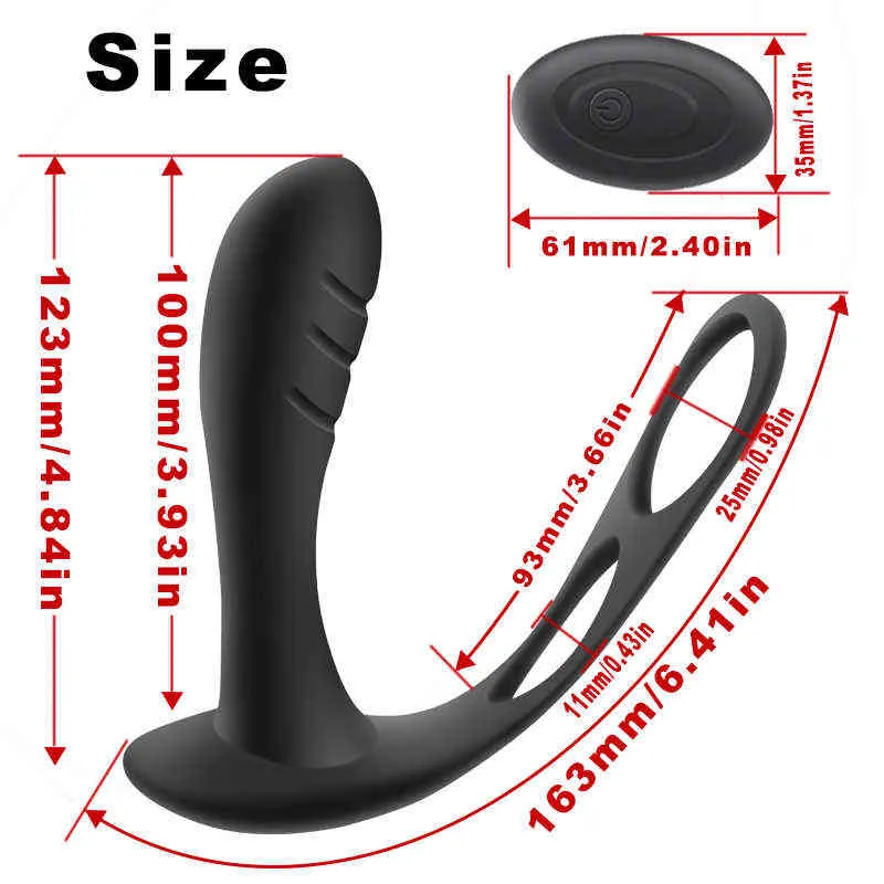 NXY Anal sex toys VENDRE Plug Anal Vibrateurs Télécommande Sans Fil Masseur De Prostate Retarder L'éjaculation Sex Toys pour Hommes Orgasme USB Rechargeable 1123