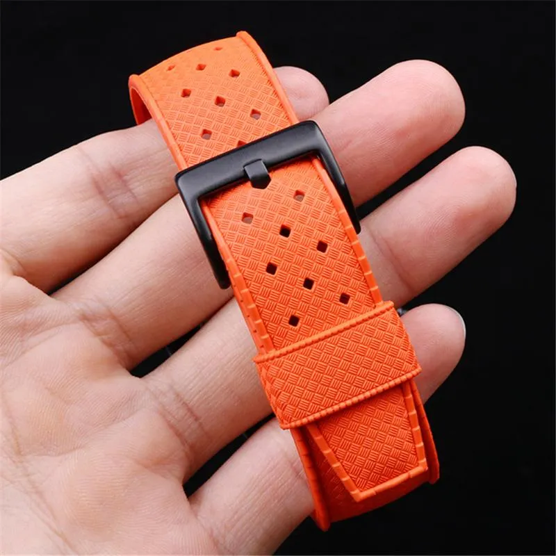 Watch Bands 20mm 22mm Premium-Grade Tropic Rubber Silicone Strap For SRP777J1 Men Sport Diving Breathable Wrist Band Bracelet249Z