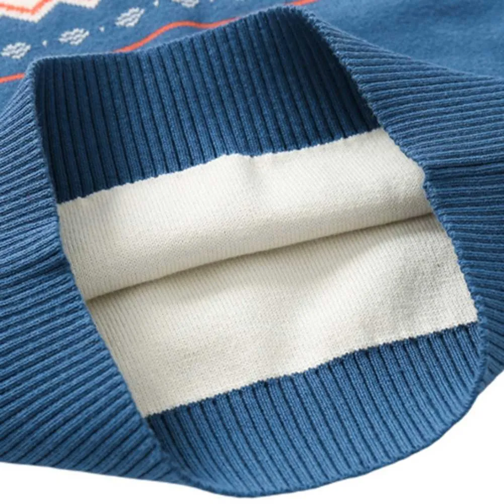 Осень осень зимних мальчиков вязание свитера Toothits разворотный воротник геометрические вязаные свитера винт шеи теплые пуловерные одежды 1-6T Y1024