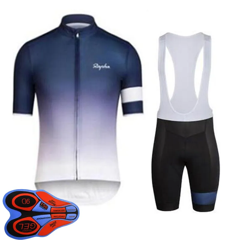 Pro Team Rapha Cycling Jersey Set Summer Mens Mens Short Sleeve Bike Throught Bicycle Clothing Outdoor Sports Ropa Ciclis214c