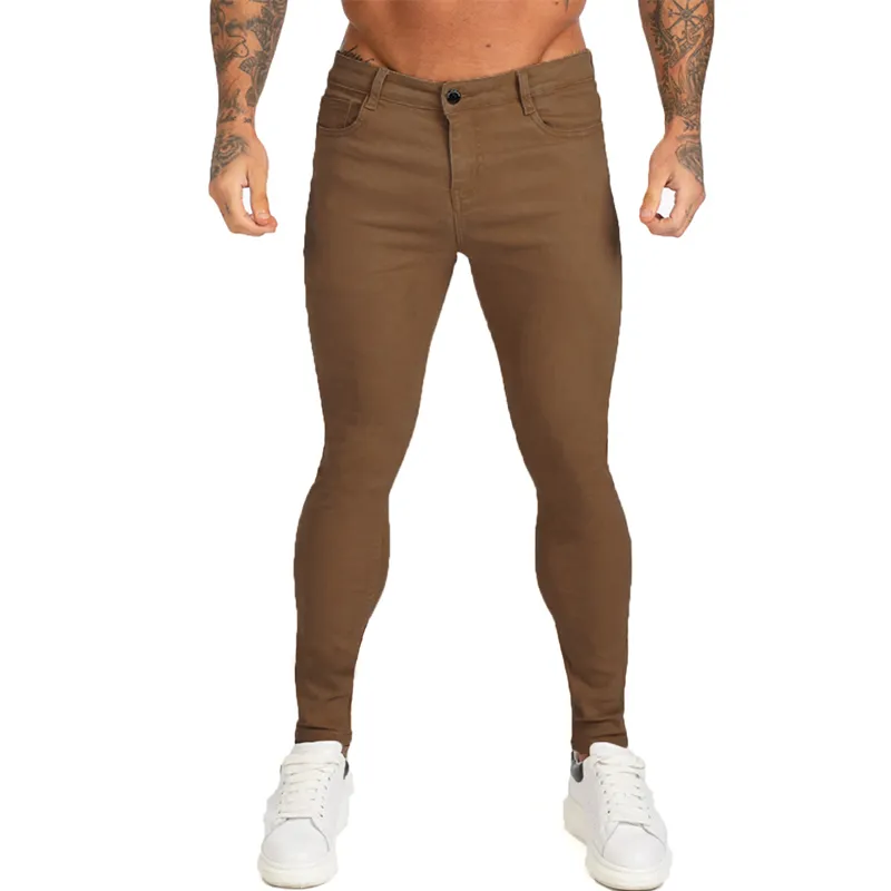 GINGTTO marque Homme coupe ajustée Super Skinny jean pour hommes Hip Hop cheville serré coupe près du corps grande taille Stretch zm178