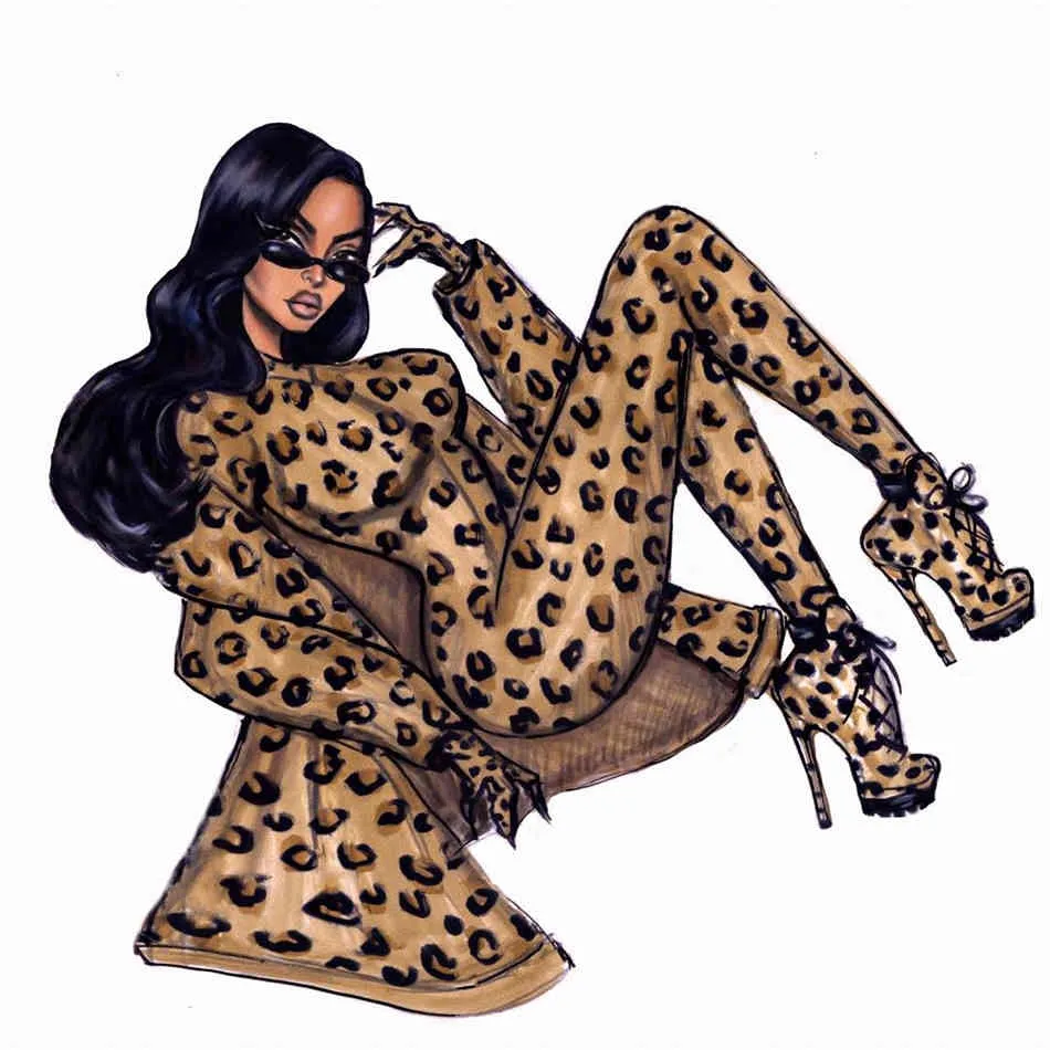 Livre Leopardo Bodycon Sexy Jumpsuits Mulheres Zipper Turtleneck Animal Impressão Outono Inverno Push Up Club Night Jumpsuit 210524