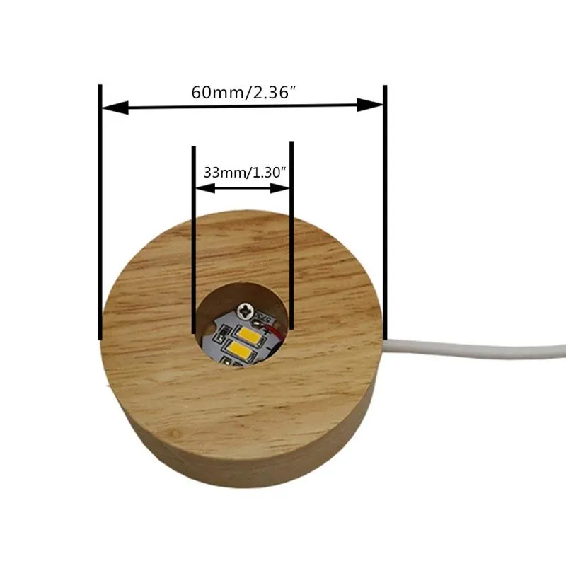 Книжные светильники, круглый деревянный 3D ночник, держатель, светодиодная подставка для кристаллов, стеклянный шар, освещение, аксессуары для освещения Ha285q