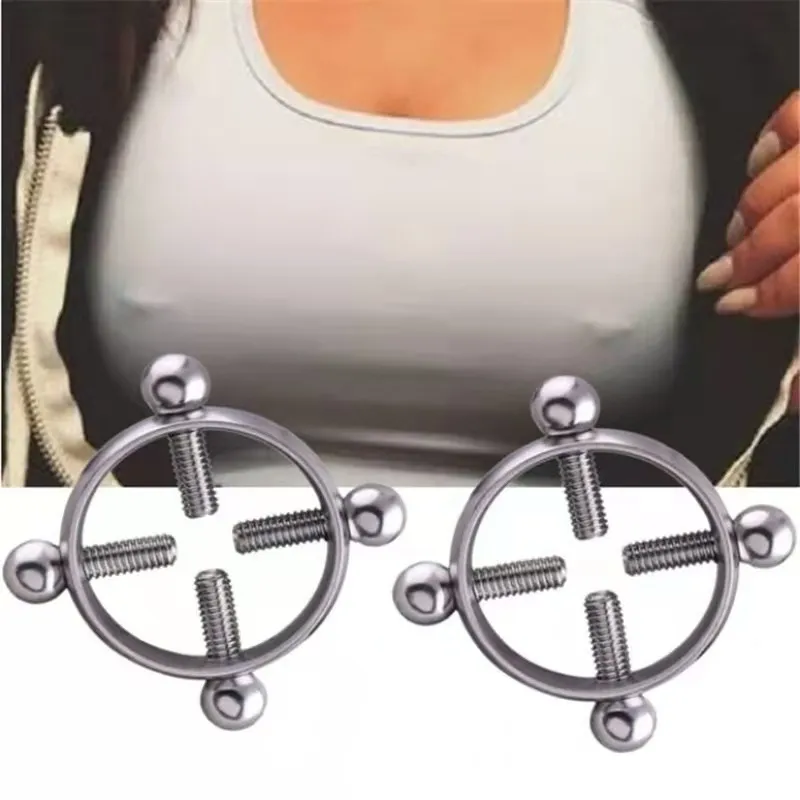 Zircon Titanium Steel Gaby Vis réglable Faute anneau de mamelon Bijoux corporel non perçant pour les femmes FAUX RORD ADULT GAME3580870