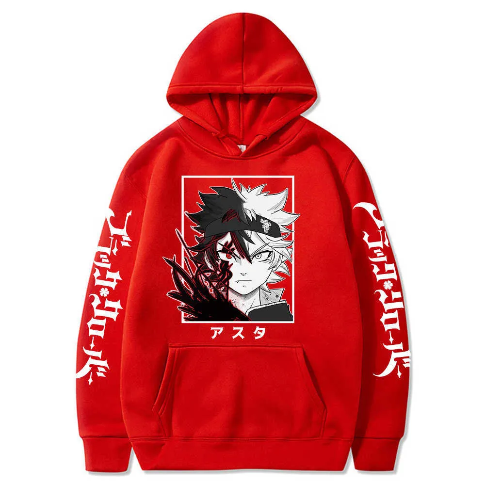 Black Clover Printed Hoodie Men's Sweatshirts Anime Asta Graphic Hoodie for Men Sportswear Cosplay Clothes Y0802