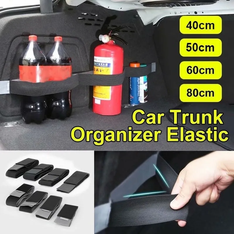 40/50/60/70/80cm Car Trunk Organizer Elastic Fixing Belt Storage Bag Tapes Fire Extinguisher Fixing Belt Interior Accessories