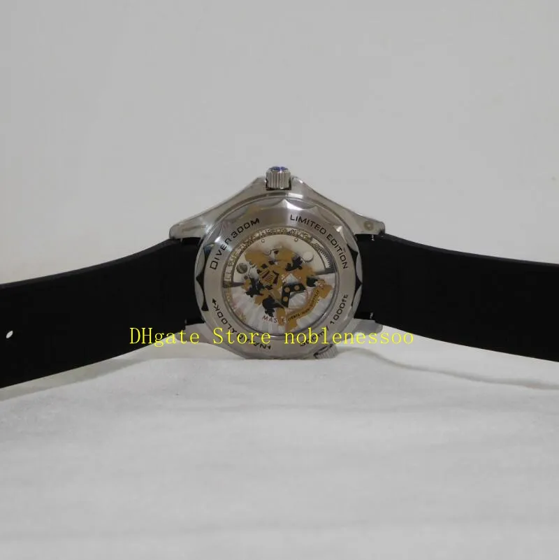 Новая модель мужские автоматические часы мужские 007 черный циферблат 300 мм ограниченная серия с резиновым ремешком мужские часы механические наручные часы2300