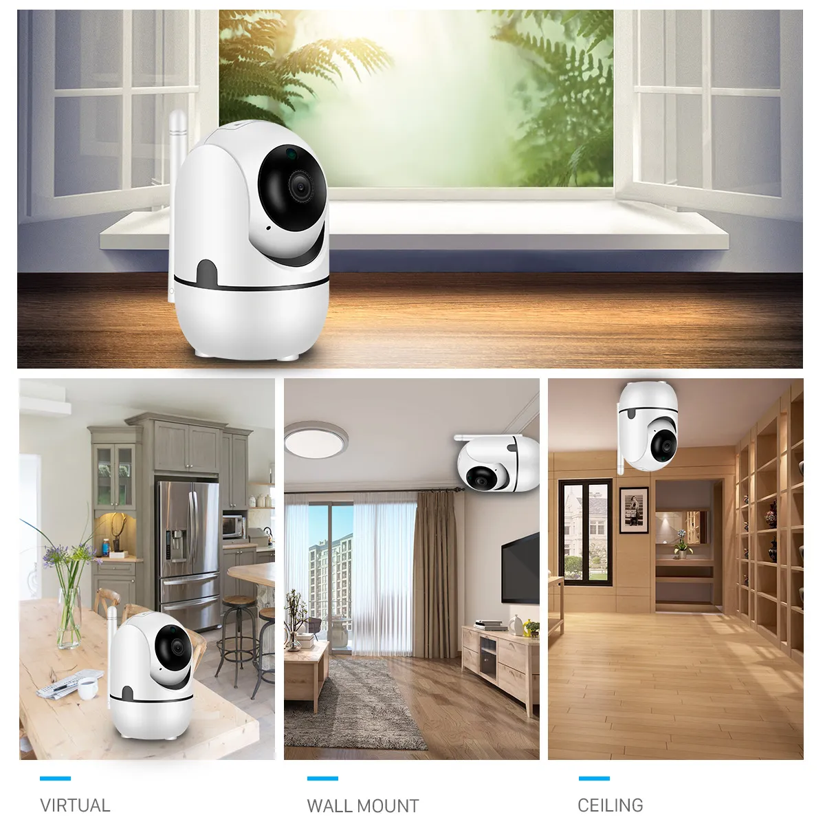 IP -камера Smart Wi -Fi Camera HD 720p 1080p Cloud Wireless Автоматический отслеживание Инфракрасное наблюдение CAM Home Home Home