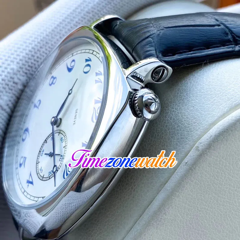 40mm Historiques American 1921 82035 Montre automatique pour homme 82035 000G-B735 Cadran blanc Boîtier en acier Bracelet en cuir noir Montres Timezo220G