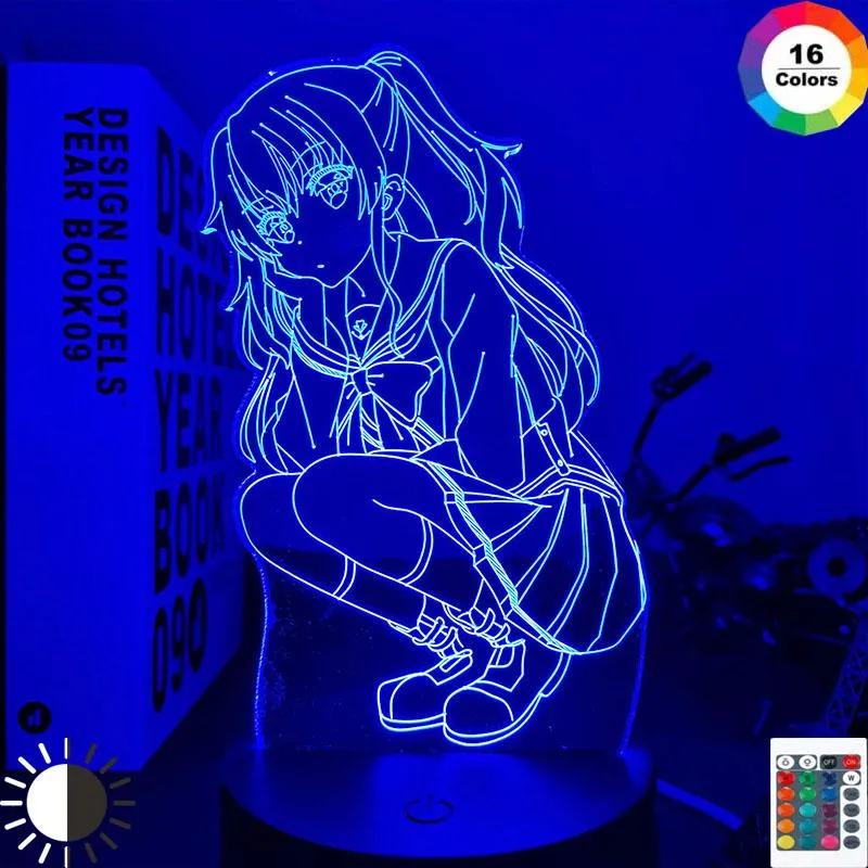 Nocne światła LED Light Anime Charlotte Nao Tomori do sypialni wystrój urodzin Lampa upominkowa Drop302o