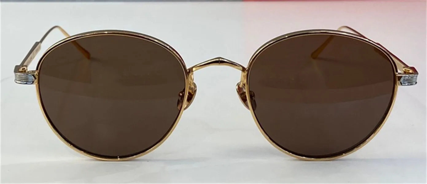 Ny modedesign solglasögon 0009s retro runda k guldram trend avant-garde stil skydd glasögon UV 400 toppkvalitet med BO2250