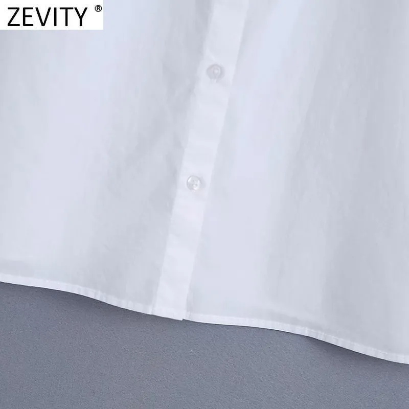 Женщины сладкий вышивка Peter Pan Woll White White Poplin рубашка женские рукава рюшами блузки лукавые CHIC Chemise Tops LS9279 210420