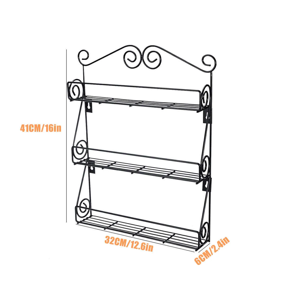 3 Schichten Küchengewürzregal Schrank Organizer Wandtür Lagerregal Halter Platz sparen Regale Küchenwarenhalter 210705