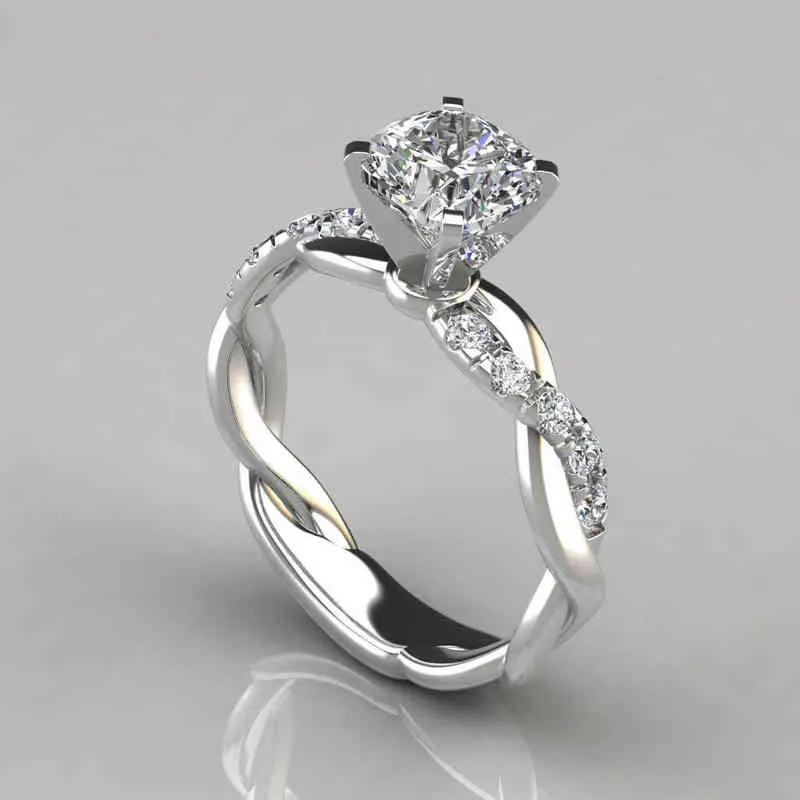DIWENFU 14K Rose Gold White 1 Carat FL Diamond Ring for Female Silver 925 Jewelry Gemstone 14 K Box 211217