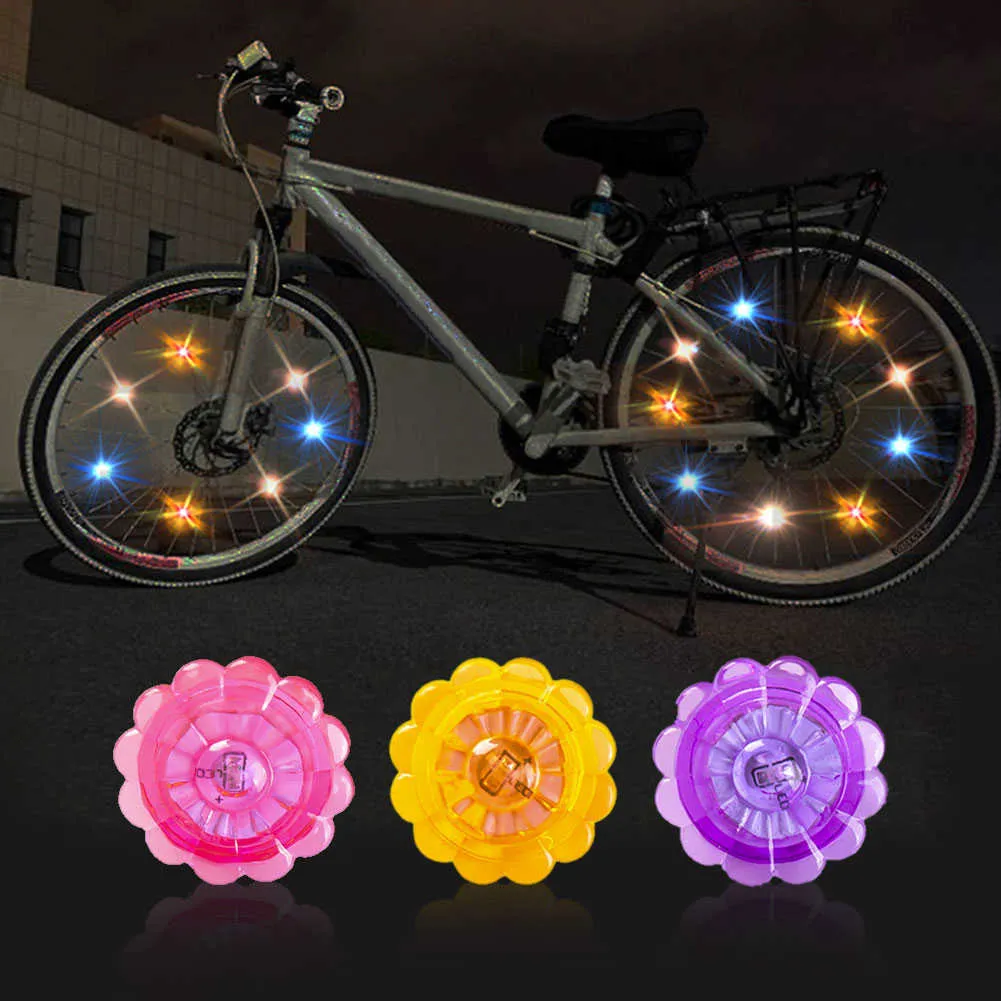 배터리가있는 1/자전거 조명 자전거 가벼운 타이어 밸브 캡 휠 스포크 LED 산악 도로 자전거 자전거 액세서리