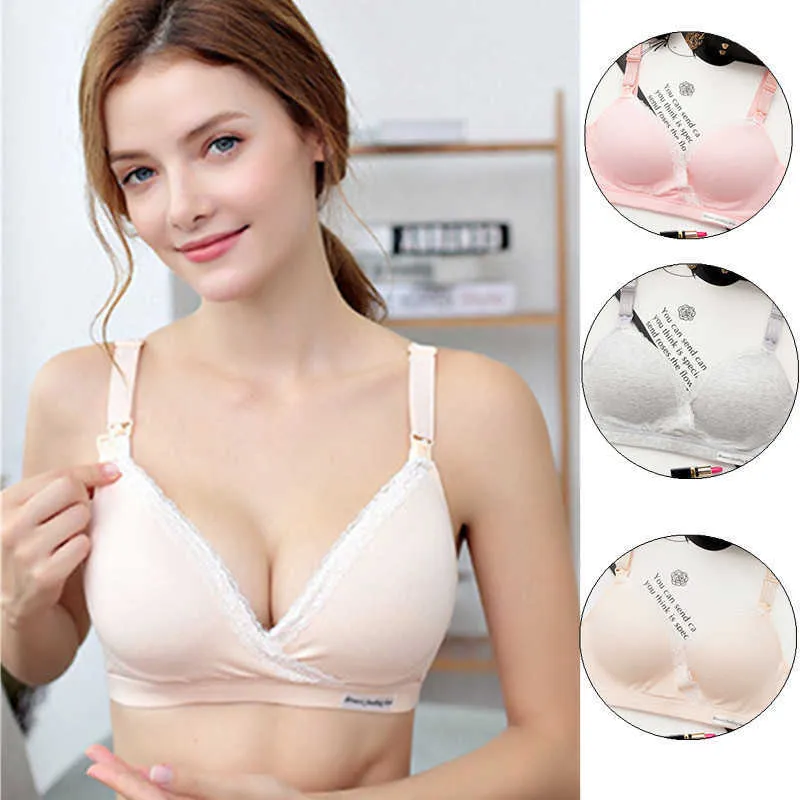 Reggiseno allattamento al seno in cotone maternità senza fili le donne incinte Abbigliamento intimo gravidanza Soutien Gorge Allaitement Y0925