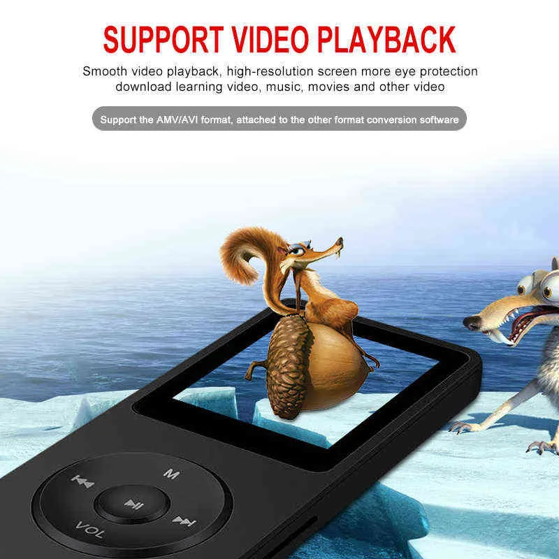 18039039 LCD Screen Superlong Time Playback MP4 Music Player FM Radio Video Support 128GB TF Card com MIC 4 2111239294890