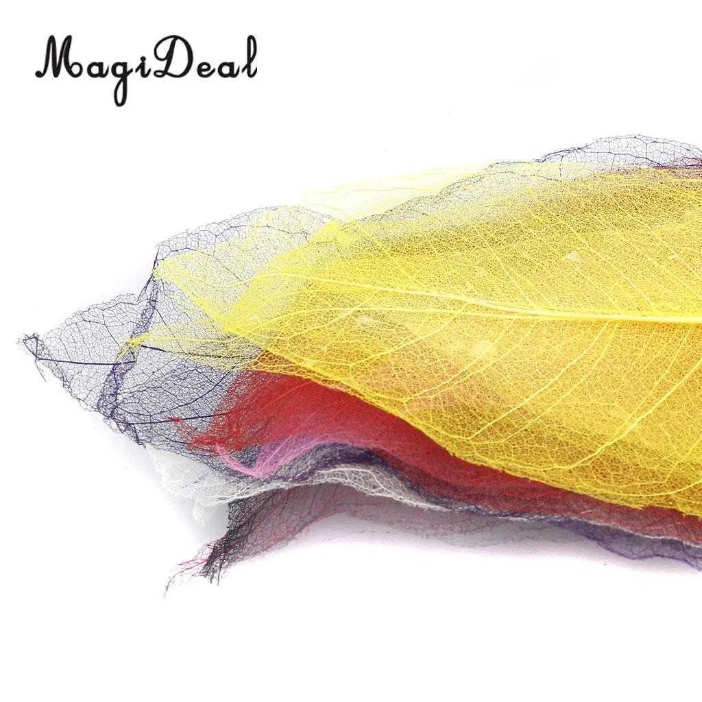 50Pcs Natural Magnolia Skeleton Leaf Leaves Card Scrapbooking DIY Mixed Color used to decorate cards candles packages