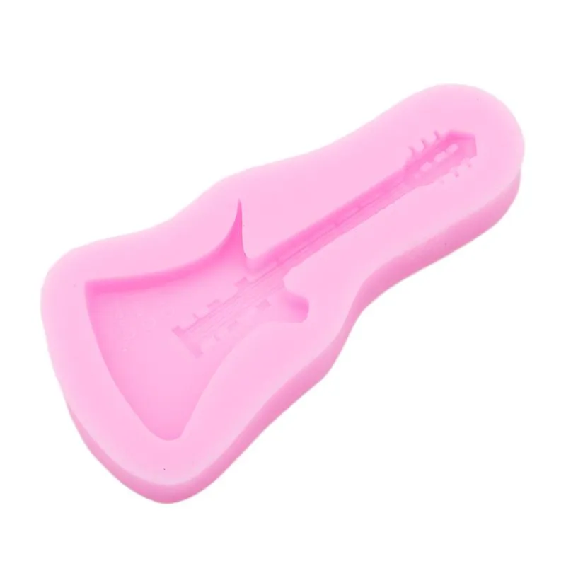 Cake Tools Musical Instrument Guitar Silicone Fondant Soap 3D Mold Cupcake Jelly Candy Chocolate Decoration Tool Moulds294K