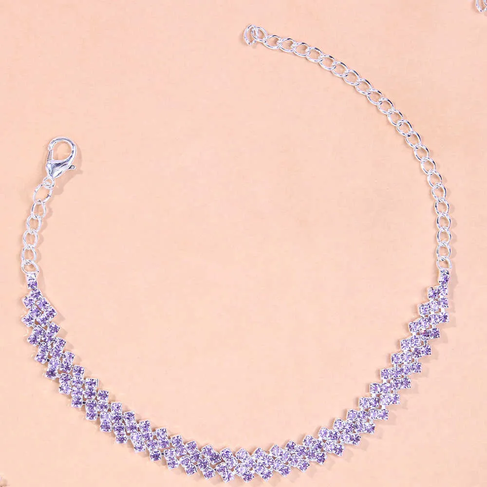 Stonefans Rhinestone Boheemian Lazenge Anklet Braclet geheel voor vrouwen Indian schattig op blote voeten sandalen strand voet sieraden enkel q068569193