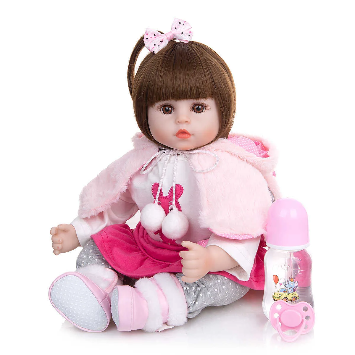 Keuii miękka bawełna bateria realistyczne dziecięce lalki moda księżniczka dziewczyna lalka dziecięca odrodzone zabawki cosplay królik maluch urodziny prezenty Q0910