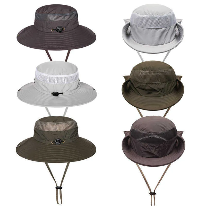 Outdoor Fishing Basin Caps Men Women Fisherman Hat Sunscreen UV Breathable Sunshade Hats Spring Summer Wide Brim Cap YL608