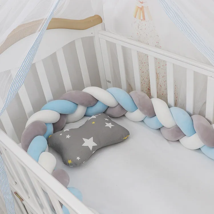 3m baby säng stötfångare skyddande spädbarn vagga kudde kudde flät knut stötfångare crib stötfångare tur de lit bebe tresse rum dekor253k4391121