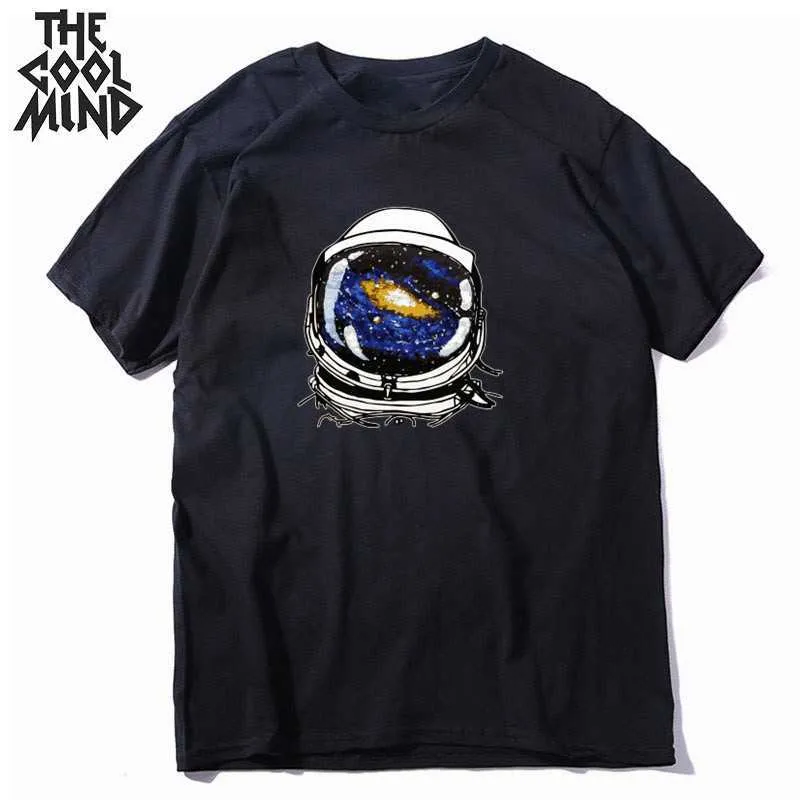 Coolt sinne 100% bomull O-Neck Cool Space Print Men T-shirt Causl Loost Tshirt Summer T-shirt s Tee Shirts Cr-C0107 210629