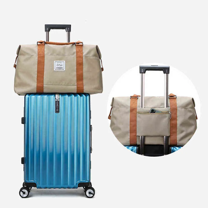 Fashion Waterproof Travel Bags Men Women Handbag Oxford Cloth Canvas Shoulder Tote Luggage Weekend Overnight 2201132629