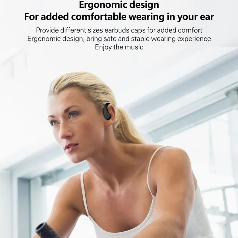 TWS Auriculares inalámbricos Bluetooth 5.0 Mini ganchos para la oreja Auriculares intrauditivos Auriculares deportivos Auriculares con reducción de ruido