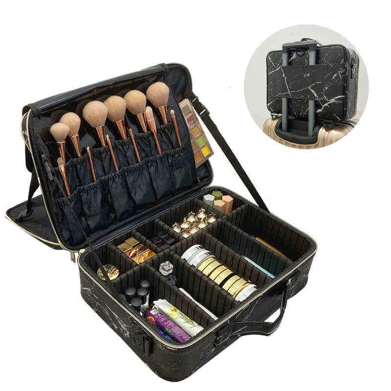 Large multi-storey professional make arrival up package bag nail pattern semi-permanent tool box cosmetic case bags 202211