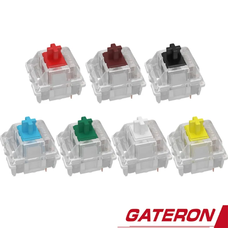 Interruptores Gateron de 3 pines, negro, rojo, marrón, azul, verde claro, amarillo, SMD LED, interruptor Gateron para teclado mecánico compatible con MX GK61